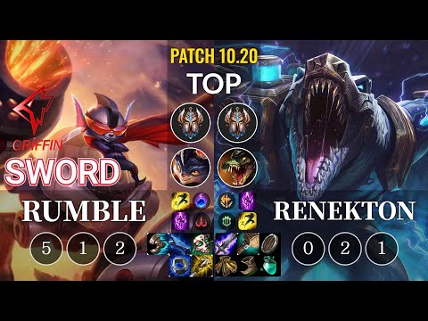 GRF Sword Rumble vs Renekton Top - KR Patch 10.20