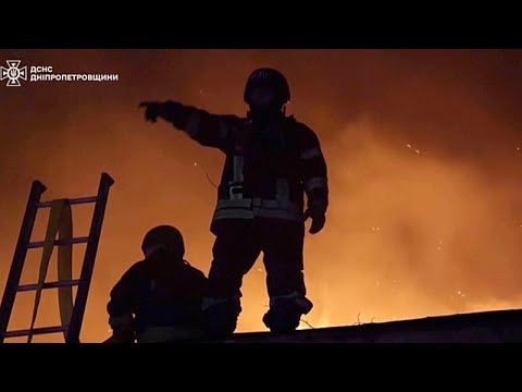 Video Thumbnail: Russian drone strike on Dnipro injures people and damages buildings