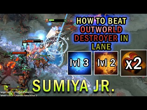 Sumiya Jr. Shows How To Lane Vs Outworld Destroyer As Invoker | Dota 2 Gameplay 7.28
