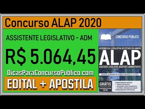 Edital Concurso Público ALAP 2020 - Apostila Para ASSISTENTE LEGISLATIVO - ADM