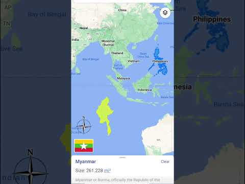 Myanmar🇲🇲vs🇵🇭Philippines - size comparison #geography #map #foryou #fyp #fypシ #viral