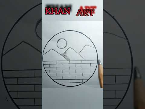 Easy Scenery Circle  drawing / Easy drawing ideas for beginners/ Cute drawing