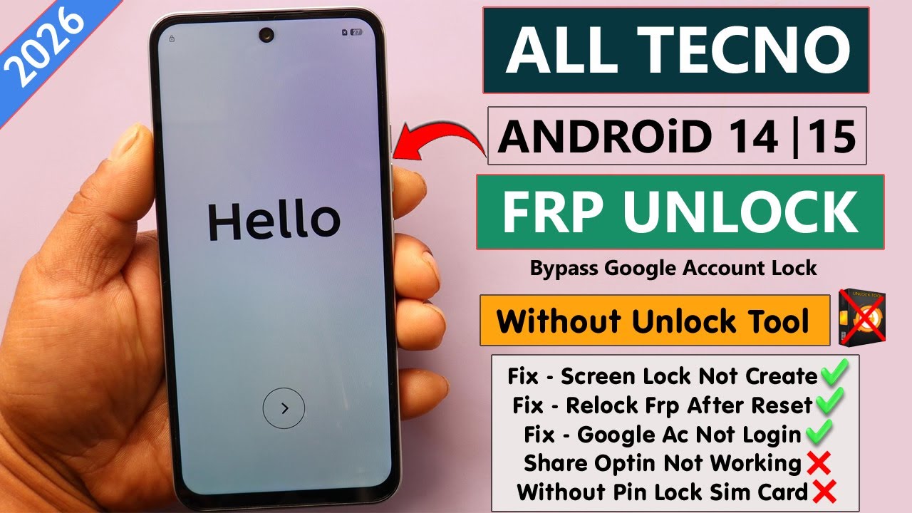 All Tecno Frp Bypass/Unlock Without Unlock Tool - Fix Google Ac Not Login - Android 15