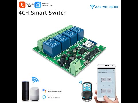 AllbeAI Tuya Smart Wifi Switch,4 channel DC 5V 12V 7-32V,inching/Self-lock/Inter lock
