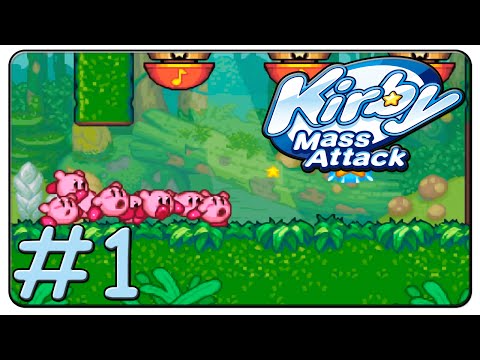 Kirby Mass Attack 100% Walkthrough Part 1 - Green Grounds Stage 1 & 2