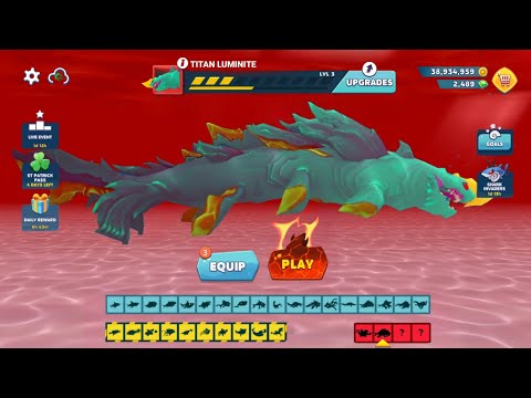 NEW  GIANT TITAN LUMINITE UNLOCKED AND GAMEPLAY - Hungry Shark Evolution