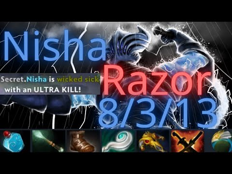 Nisha Razor vs Gyrocopter, Io, Lc - Secret vs Liquid g3 DPC dota2