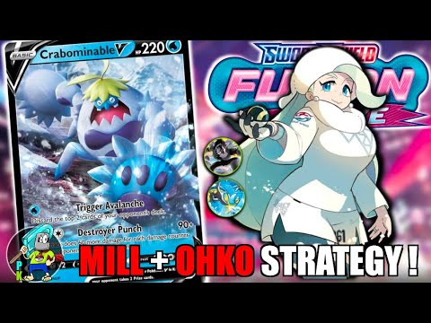 CRABOMINABLE V : OHKO & MILL Strategy ! (Pokemon FUSION STRIKE) Deck Profile & PTCGO Gameplay