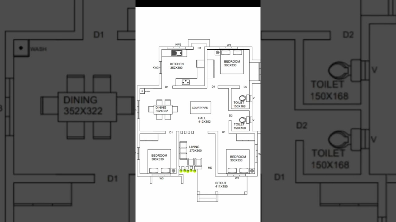 #shorts 🏡1200sqft Single Story Home 3BHK #architecture #houseplan #homeplan #smallhouse
