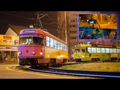 Tatra T4D Solo Tram Evening Ride - Oradea, Romania