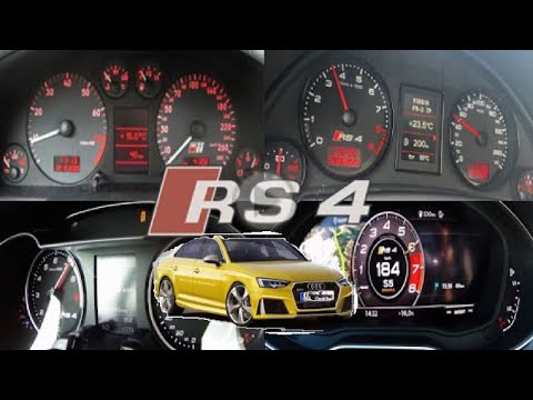 Audi RS4 Acceleration Battle - (b5 vs b7 vs b8 vs b9)