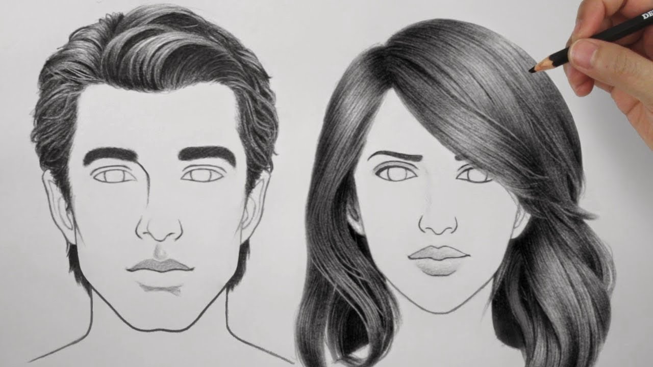 How to Draw Hair: Male & Female - Ultimate Tutorial - RapidFireArt