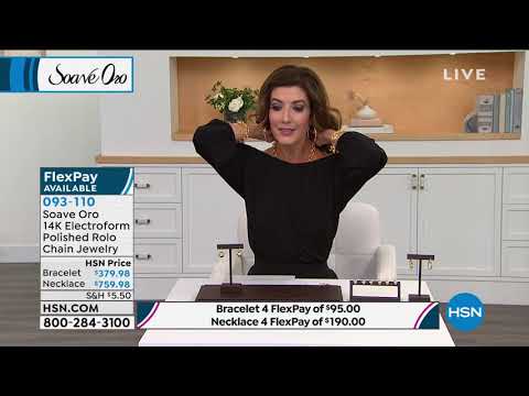 Soave Oro 14K Gold Electroform Polished 81/4" Rolo Chain...