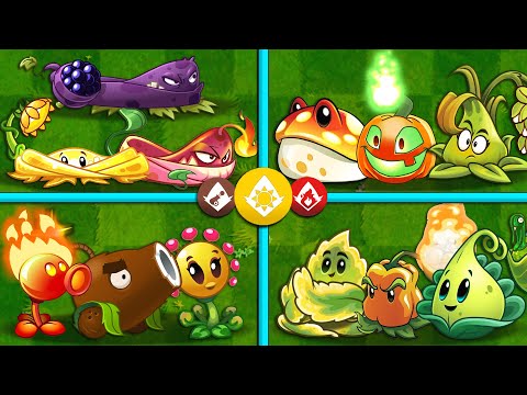 PvZ 2 Battlez Random 4 Team Plants FIRE + ARMA + ENLIGHTEN - Who Will Win?