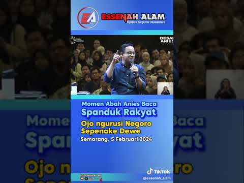Momen Abah Anies baca Spanduk Rakyat.*Ojo ngurusi Negoro Sakpenake Dewe* 🙃🤣?