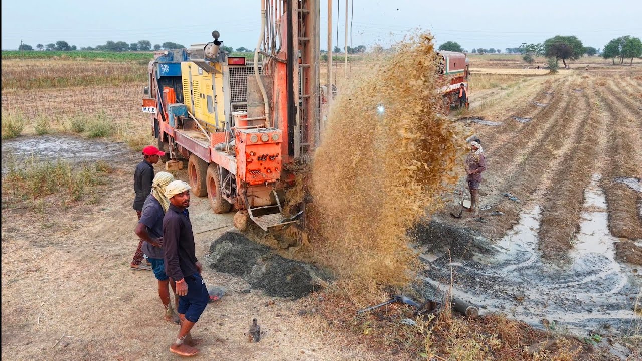 Bore well drilling | काला पत्थर का बजरी मे 10HP पानी आया गांव बघमर्रा | 10Hp journey of water