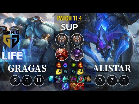 GEN Life Gragas vs Alistar Sup - KR Patch 11.4