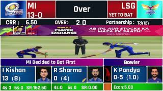 Live MI vs LSG | LSG vs MI Eliminator, Chennai | Mumbai vs Lucknow Live IPL Scores & Commentary