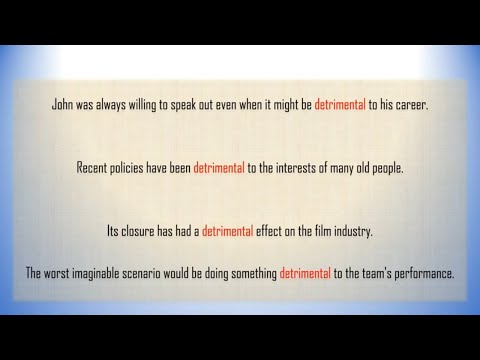 Detrimental and Deleterious - Learn English words  [2020]