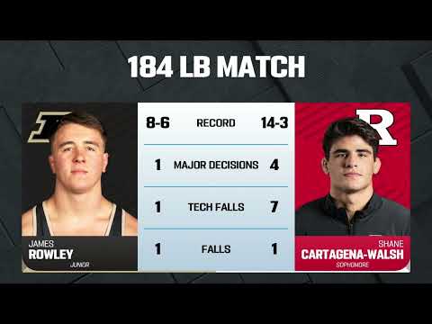 184lbs - Rutgers’ Shane Cartagena-Walsh vs. Purdue’s James Rowley | Big Ten Wrestling