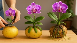 Stick an orchid in a potato — it instantly grows 999 roots overnight!