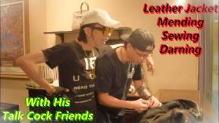 2026 OOTD Leather Jacket Mending Sewing Darning & Adding Of Studs Part 3 皮夹克修补和加工过程