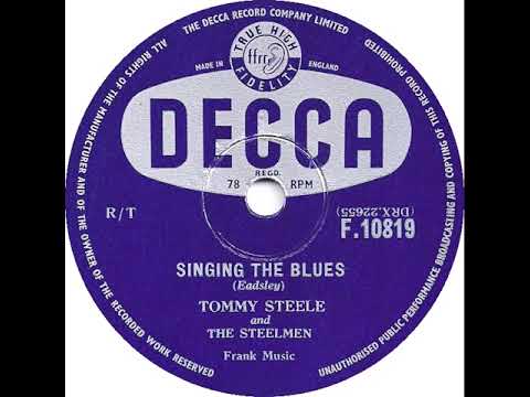 UK New Entry 1956 (186) Tommy Steele & The Steelmen - Singing The Blues