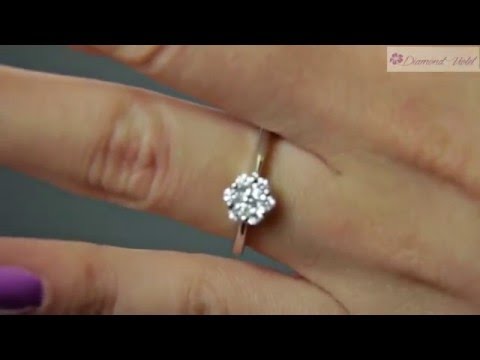 0 33CT Estate Vintage Round Diamond Cluster Engagement Wedding Ring 18K White Gold