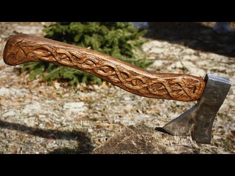 Making Viking carved axe (axe restoration and makover  - easy DIY project)