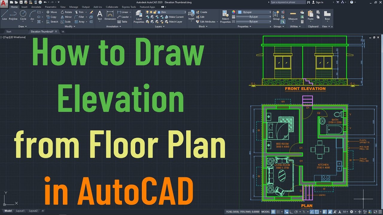How to Draw Elevation from Floor Plan in AutoCAD
