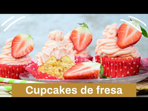 🧁 Cupcakes con crema de fresa 🍓