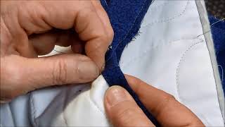 Quilt Binding - Hand Stitching - Ending a Stitch & Tying a knot
