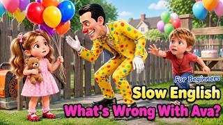 Ava Meets a Scary Clown… Can Henry Help Her Escape? 😱🎈 | Slow English Story for Beginners (A2)