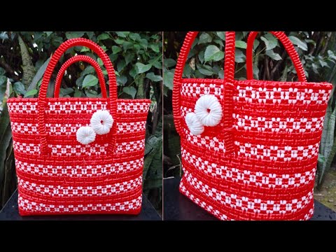 4 Roll Sivan knot plastic wire Basket, 2 colour plastic wire Bag, Large plastic wire basket