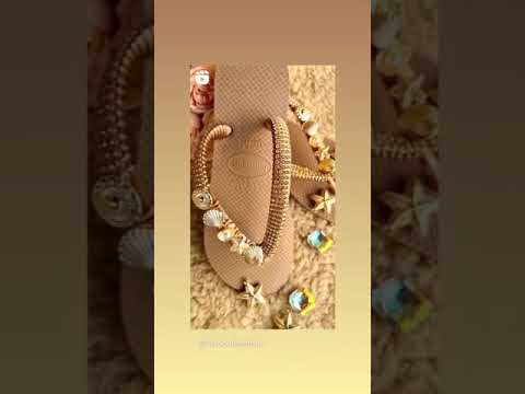 Chinelo Havaianas Feminino Top Praiano Customizado Conchas do mar