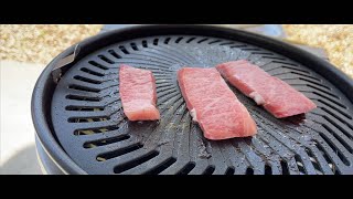 イワタニ　やきまるⅡで肉を焼く動画