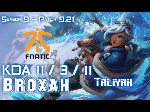 FNC Broxah TALIYAH vs JARVAN IV Jungle - Patch 9.21 EUW Ranked