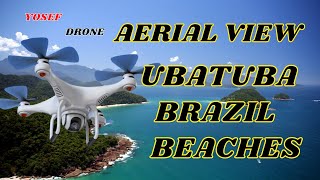 [DRONE] BEACHES OF UBATUBA COAST NORTH OF SAO PAULO - BRAZIL - AIR VIEW