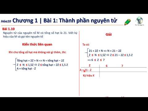 ✔ Hóa10| PP Tìm nhanh nguyên tố M khi biết tổng số hạt