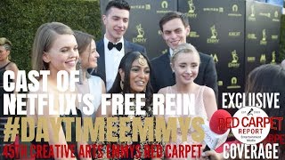 Cast of Netflix&#39;s Free Rein interviewed at the 45th Annual #CreativeArtsEmmys #DaytimeEmmys