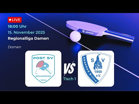 Post SV Zeulenroda vs. Dresden Mitte 1950 | Damen Regionalliga Süd Tischtennis Saison 25/26 Tisch 1