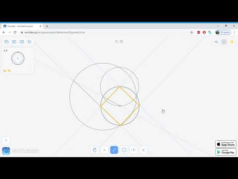 1.7 Euclidea - Inscribed Square - Soluce 6L 7E
