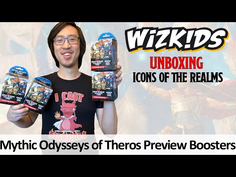 PREVIEW: Unboxing Mythic Odysseys of Theros (4 boosters) - D&D Icons of the Realms Minis