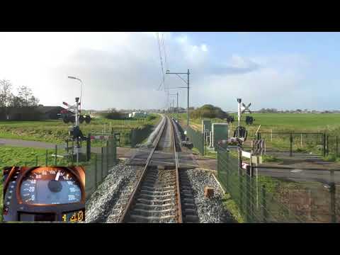 Riding with the train driver from Zwolle to Kampen. (with speedometer)