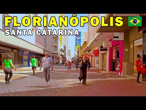 🇧🇷 FLORIANÓPOLIS, Santa Catarina 4K | Passeio Pelo Centro da Cidade 🚶‍♂️🌇