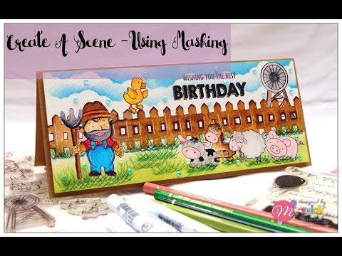 Create A scene - Using Masking Stamping Technique | Mudra Stamping Mask Sheet