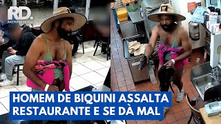 Criminoso de Biquíni Assalta Restaurante e é Imobilizado por Policiais | Rastro da Notícia