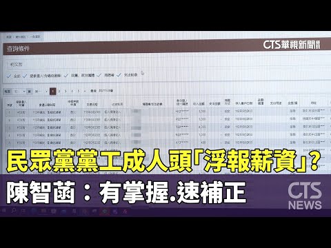 民眾黨黨工成人頭「浮報薪資」？　陳智菡：有掌握.速補正