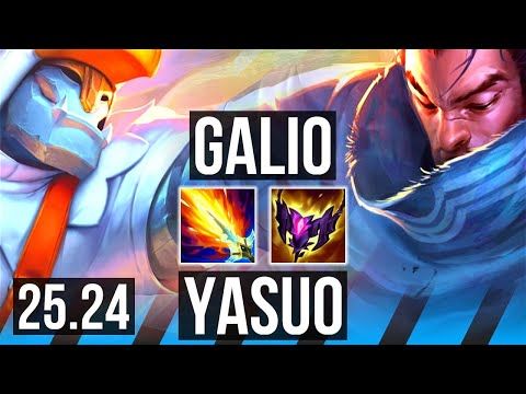 GALIO vs YASUO (MID) | Perfect KDA: 10/0/5 | EUW Challenger | 25.24