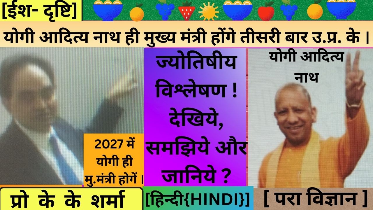 वैदिक ज्योतिष के अनुसार योगी जी ही तीसरी बार उत्तर प्रदेश के मुख्य मंत्री बनेगें 2027 में । देखिये !